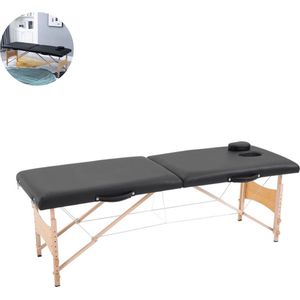 Massagetafel - Hoogte Verstelbare Cosmeticabank - Opvouwbaar - Verstelbaar en Comfortabel - Schuim - Zwart - 186 x 60 x 58-81 cm