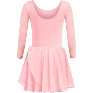 Meisjes Balletjurk met Tutu en Lange Mouwen - Danskleding voor Kinderen in Roze