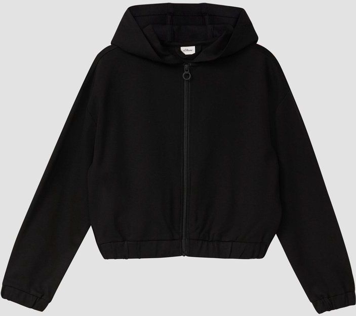 s.Oliver - Sweatshirt - Zwart - Interlock - Met Capuchon