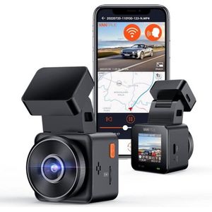Luxe Dashcam Auto – Voor en Achter – Achter Draadloos – HDR Night Vision – 1080P – 24 Uur Parkeerstand – Met CPL – Eenvoudige Bediening – Zwart