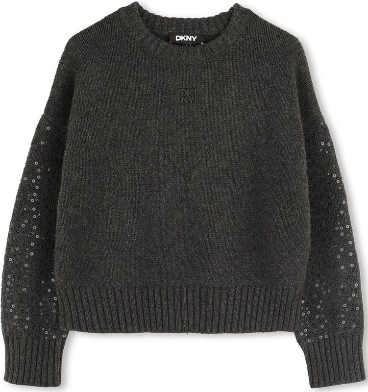 DKNY - D62380 - Trui - Grijs - 12 Years Meisjes