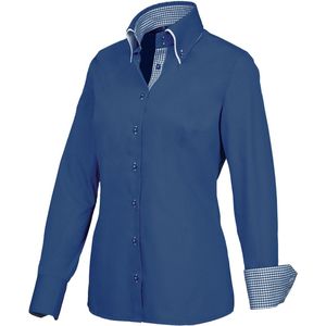 Giovanni capraro Dames blouse | blauw/wit | maat 34