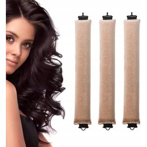 Zachte Haarrollers voor Natuurlijke Krullen zonder Warmte - Lichtbruin