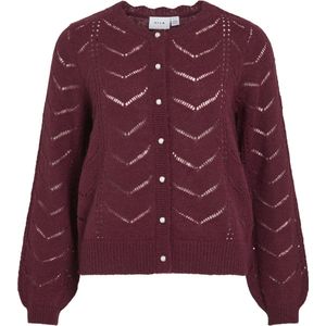 Vila Vest Vituli O-neck Detail Knit Cardi 14108959 Fig Dames Maat - M