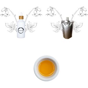Rozenbottel olie flesje 100ml + navulverpakking 100ml - vegan - dierproefvrij en zonder chemische toevoegingen - rozenbottel huidolie