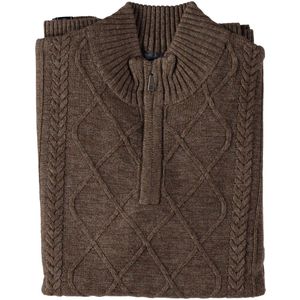 Fellows United Pullover Half Zip Cable Twisted Brown (42.1125 - 141)