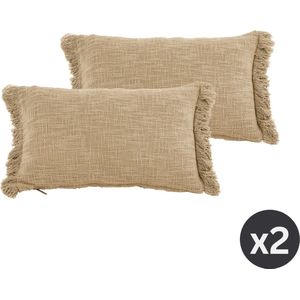 Kussen (gevuld) COTTON SLUB SOLID, SET/2, 30x50cm, zand