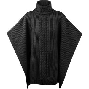 Zwarte Dames Poncho - OneSize