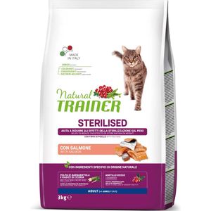 Natural Trainer Sterilised Zalm 3 kg - Kattenvoer voor gecastreerde/gesteriliseerde katten