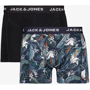 Jack & Jones heren boxershorts 2 pack bloemenprint - Zwart - Maat XXL