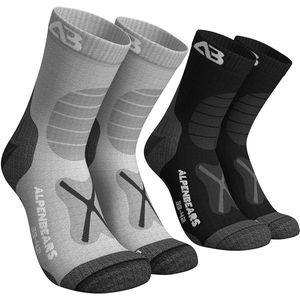 Wandelsokken van merinowol - [2 paar] - professionele trekkingsokken voor wandelen - outdoor sokken voor dames, heren & kinderen - warme merino wandelsokken - functionele sokken - trekking sportsokken