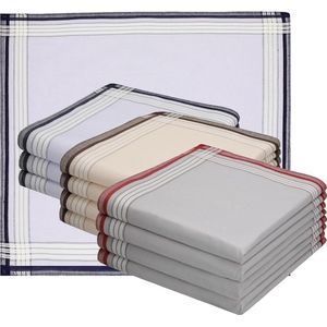 12 stuks stoffen zakdoekenset Leo 4 100% katoen afmeting 40x40 cm