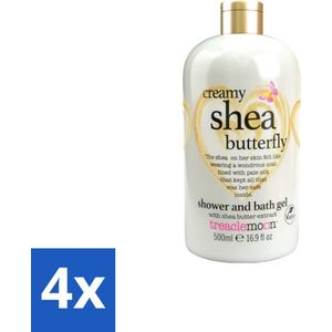 Treaclemoon – Bad- & Douchegel – Creamy Shea Butterfly – 500 ml - Voordeelverpakking - 4 stuks