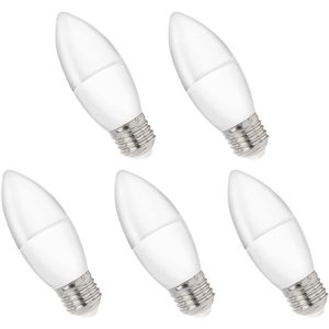 Spectrum - LED Kaarslamp E27 - Koud Wit - 4W - 340 Lumen - 6000K - 5 Stuks