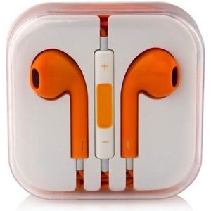 Hoofdtelefoon - 3.5 mm aux aansluiting - Oortelefoon met Microfoon - Koptelefoonaansluiting - Stereo - Oranje