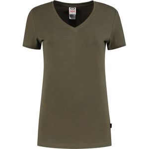Tricorp 101008 T-Shirt V Hals Fitted Dames - Legergroen