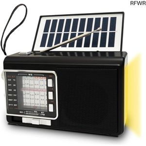 RFWR® Draagbare zonnepaneel radio met Bluetooth en krachtige luidspreker voor camping en noodgevallen
