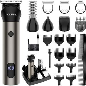 Solimpia 7-in-1 Baardtrimmer Mannen - Trimmer voor Baard en Lichaam - Incl. 6 opzetstukken - Bodygroomer Mannen - Bodytrimmer Heren - Haar trimmer - Tondeuse - 0.5-15MM - Neus en Oor - Baard Machine - Multigroomer
