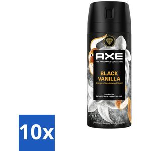 AXE - Deodorant Spray - Black Vanilla - Zoet & Kruidig - Verzorgend - 150 ml - Bulkverpakking - 10 stuks