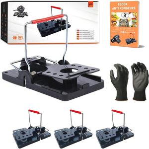 4 Professionele Herbruikbare Muizenvallen XXL - Inclusief Handschoenen en E-book