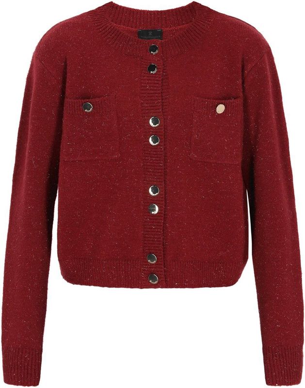 DreiMaster Klassik Gebreid vest  rood gemêleerd