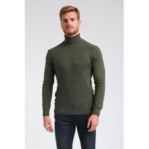 Gabbiano Trui Coltrui Met Unieke Structuur 613774 502 Army Mannen Maat - XL