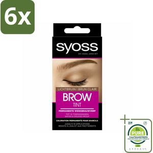 SYOSS - Brow Tint Lichtbruin - Wenkbrauwverf - Langdurige Kleur - Tot 10 Toepassingen - Voordeelverpakking - 6 stuks - Wenkbrauwverf - Permanente wenkbrauwverf
