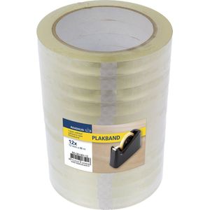 Raadhuis plakband - 12mm x 66m - PP - transparant - krimp a 12 rol - RD-351351-12