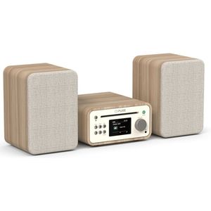 Pure - Classic Stereo Mini - Microstereosysteem - Katoenwit/Eiken