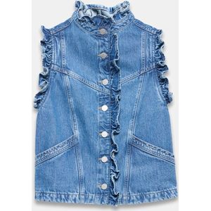 Mint Velvet - Indigo Denim Ruffle Gilet - maat L