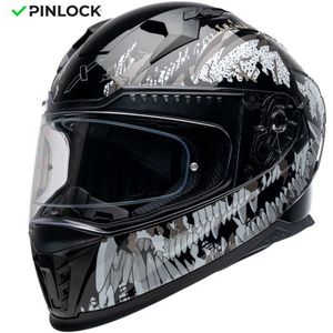 Motor Integraal Integraalhelm EROS BEEST Zwart Glanzend XS van MOTOBLOUZ