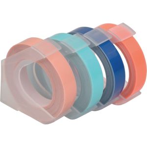 DESQ® Lettertapes 9 mm| 4 stuks | 3mtr per rol | Baby Roze, Mint, Baby Blauw en Oranje