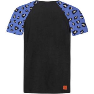 T-shirt zwart panter blauw