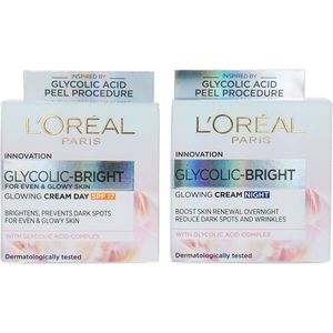 L'Oréal Glycolic-Bright Glowing Cream Day and Night Cream SPF 17 - 2 x 50 ml