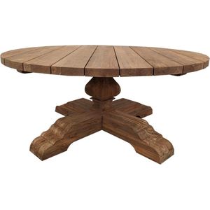 RONDE TEAK TUINTAFEL 180 CM MET KLOOSTERPOOT