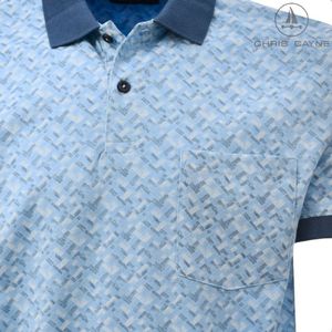 Polo 3032 blauw print KM Chris Cayne - maat M