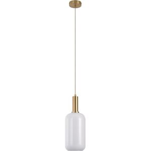 Faberge - Hanglamp - cilinder - wit - glas - koper - 1 lichtpunt