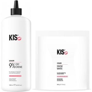 KIS SnowWhite Blondeerpoeder 500gr + OxyCream 9% 1000ml