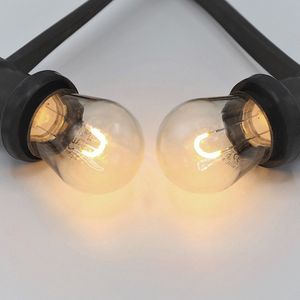 LumenXL lichtsnoer voor buiten 35 meter 70 fittingen - 1 watt 2650K U-vorm LED filament lampen - IP44 dimmer