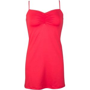 RJ Bodywear Pure Color dames jurk (1-pack) - onderjurk met verstelbare bandjes - rood - Maat: S