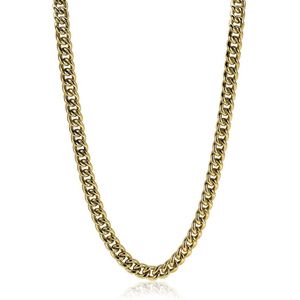ZINZI zilveren gourmet collier geel verguld 45cm ZIC1056G