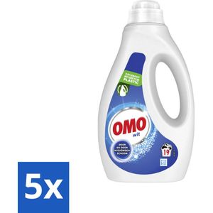 OMO – Vloeibaar Wasmiddel – Wit – 19 Wasbeurten – 950 ml - Bulkverpakking - 5 stuks