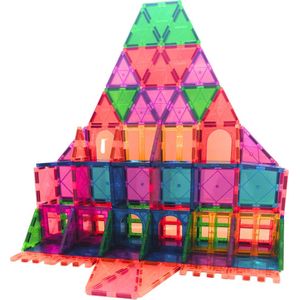 Stobijn Magnetic Tiles 60 stuks - Magnetisch speelgoed - Met stevige katoenen opbergzak