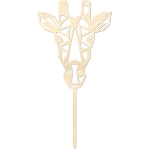 Houten caketopper / taarttopper - Giraffe - Taart / Cake topper op bestelling gemaakt