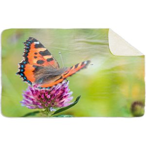 Fleecedeken Vlinder, 96x146cm, Polyester Sherpa, deken met print