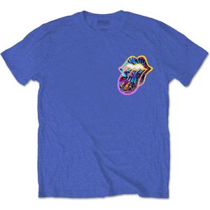 The Rolling Stones - Sixty Gradient Text Heren T-shirt - M - Blauw