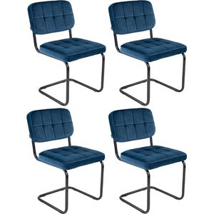 Kick buisframe stoel Ivy donkerblauw - set van 4