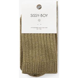 Sissy-Boy - Donkergroene glittersokken met rib