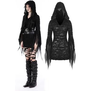 Dark in Love - Evil devil ragged slim Korte jurk - L/XL - Zwart