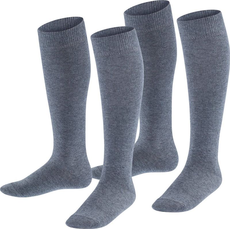 ESPRIT - Kniekousen - Grijs Light Grey Melange - Multipack 2 paar - Katoen
